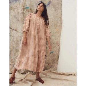 Olio Ella Wares — Elegant Pink Checkered Maxi Dress